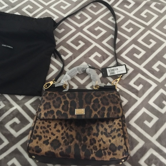 New LARGE SICILY BAG IN LEOPARD TEXTURED LEATHER - Picture 2 of 4