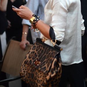 New LARGE SICILY BAG IN LEOPARD TEXTURED LEATHER