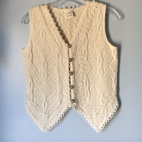Dressy Cream Vest... Handmade In Peru.