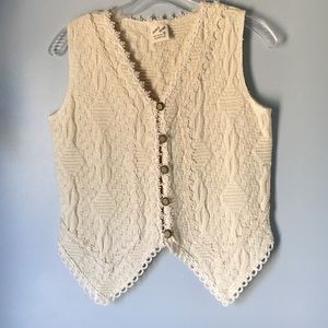 Dressy Cream Vest... Handmade In Peru.