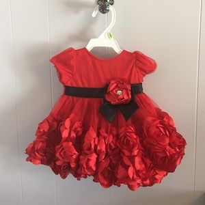 Red frills galore! Baby dress with pantaloons