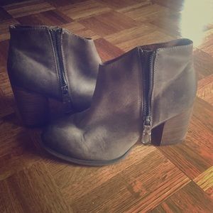 Grey leather booties from aldo