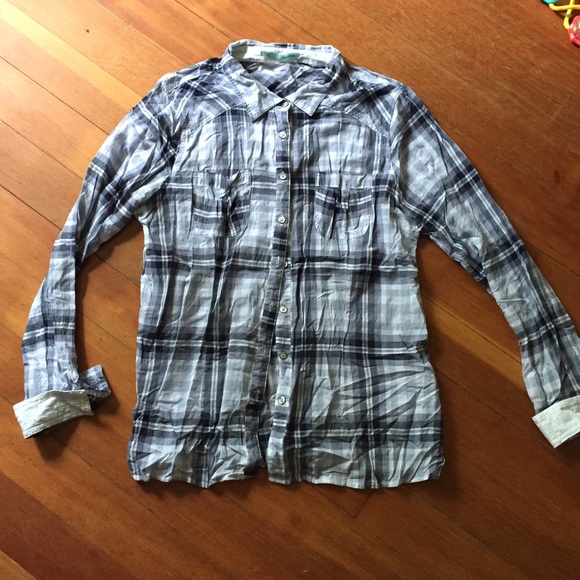Maurices Tops - Blue plaid button up