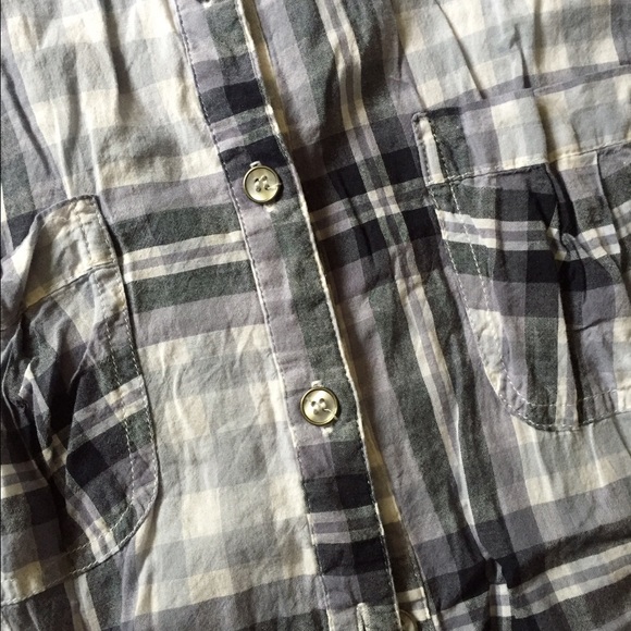 Blue plaid button up - Picture 3 of 3