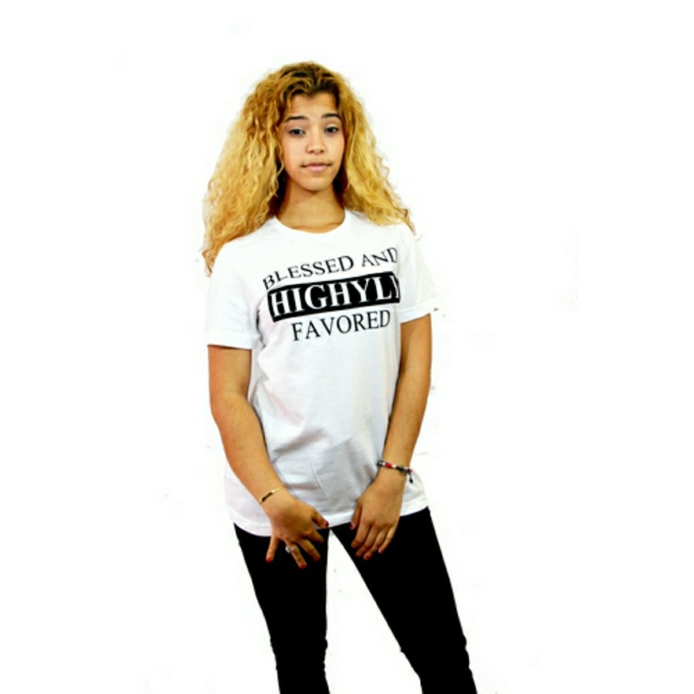 White graphic tee