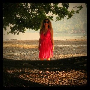 Swim cover tropical dress