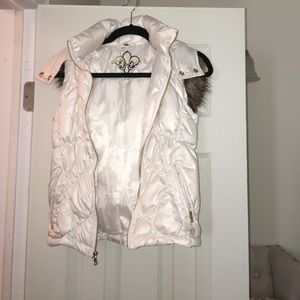 puffer vest with faux fur hood