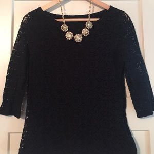 Black Banana Republic 3/4 sleeved lace shirt