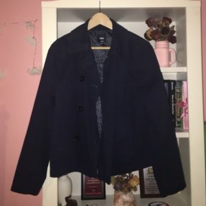 Navy blue peacoat
