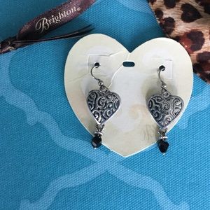 Black crystal/silver NWT Brighton Heart ❤️Earrings