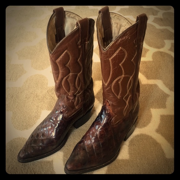 Leather and Snakeskin Cowboy Boots