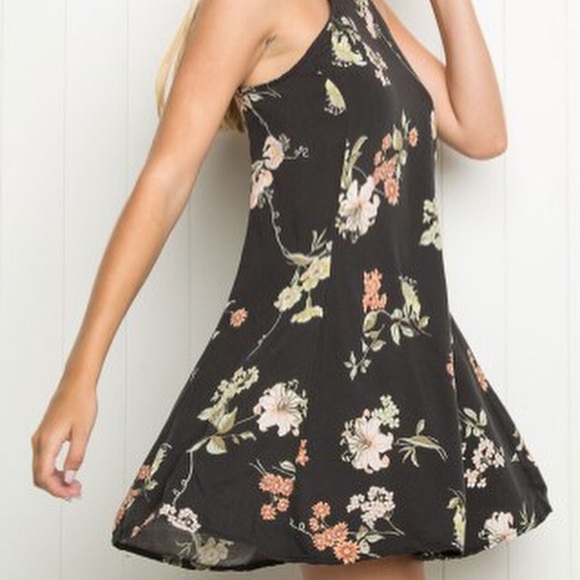 Brandy Melville black floral Abigail dress