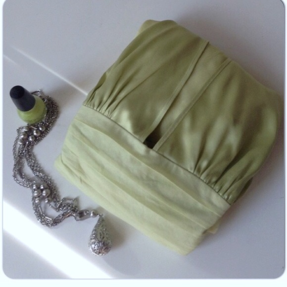 Catherine Malandrino Dresses & Skirts - APPLE GREEN SILK HALTER DRESS