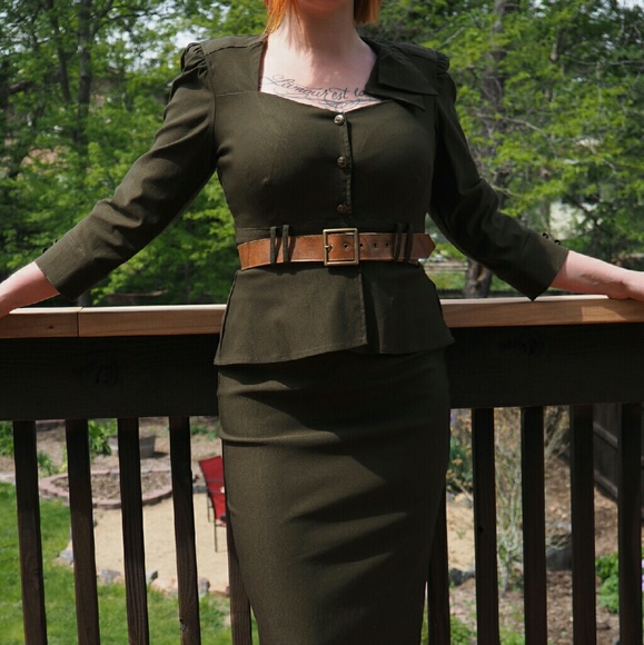 Stop Staring Dresses & Skirts - Stop Staring 1940s style army dress