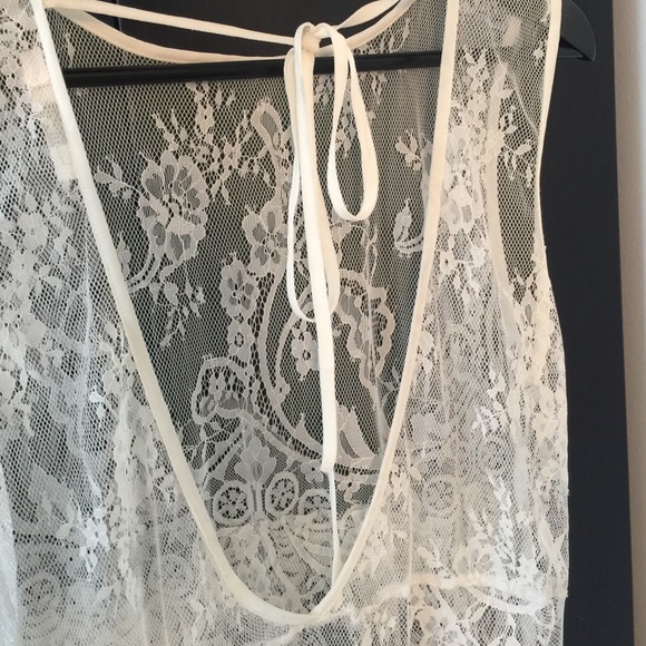 LF Stores White lace pullover