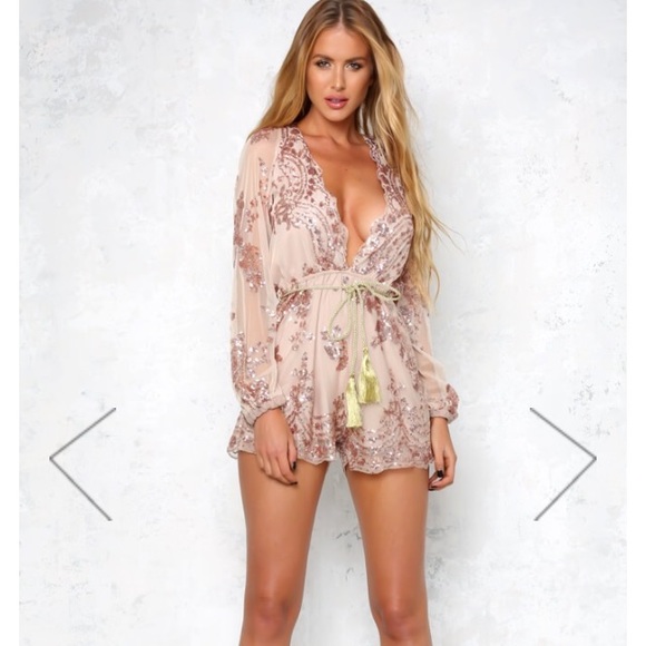 Hello Molly Pants - Floral Sequin Romper