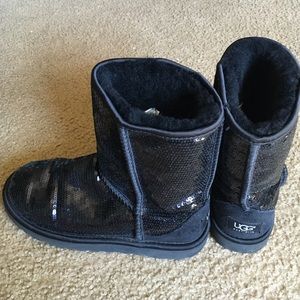 Black sequin Uggs size 7.