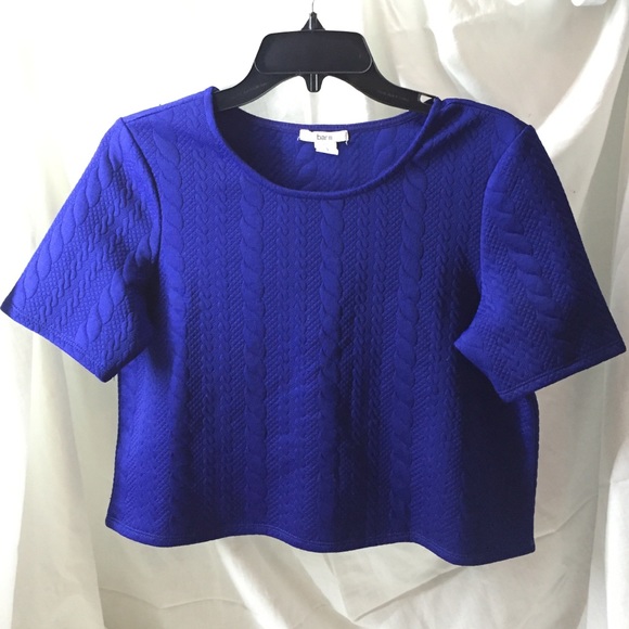 Bar III Blue Woven Crop Top - Picture 1 of 2