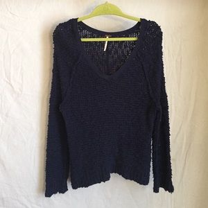 Navy V-Neck knit sweater