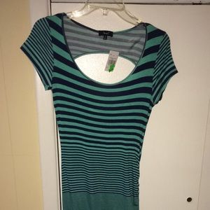 Striped asymmetric dress