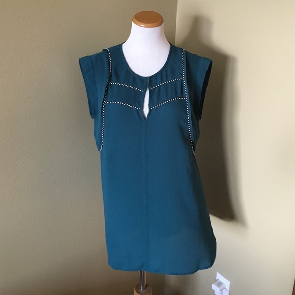 Gorgeous JCrew Peacock Blue Tunic - Picture 2 of 4