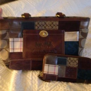 Coach patchwork purse and wallet