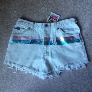 Denim cut off shorts