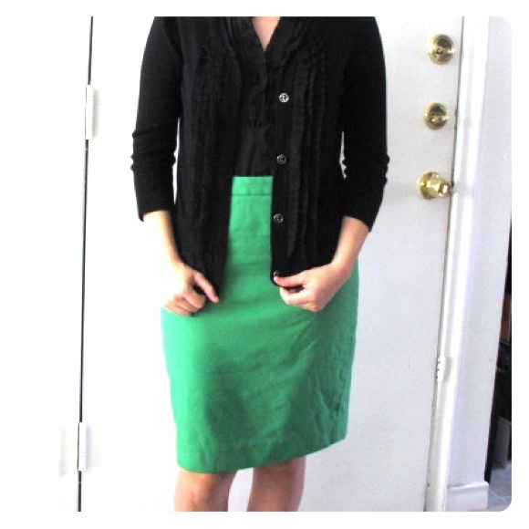 Green wool pencil skirt from J.Crew