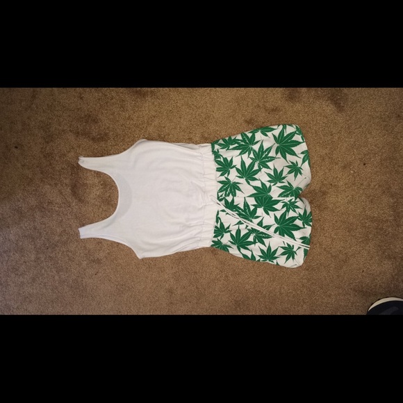 Rasta/pot leaf romper