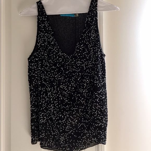 Embellished Silk Alice & Olivia Top