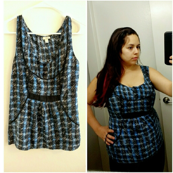 Anthropologie Blue patterned top