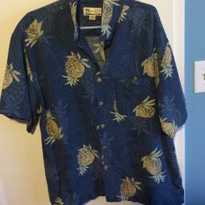 Hawaiian blue pineapple shirt