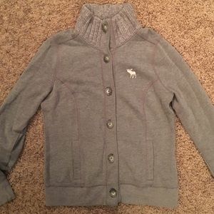 Abercrombie Gray button down sweatshirt