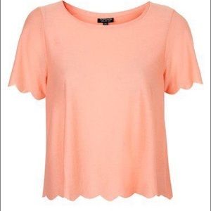 Top shop scalloped crop  tee