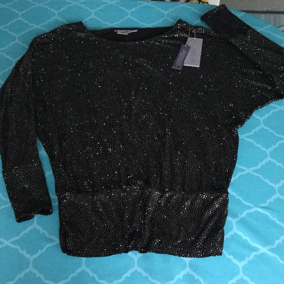 Glittery Black/Silver JENNIFER LOPEZ  Top NWT Med.