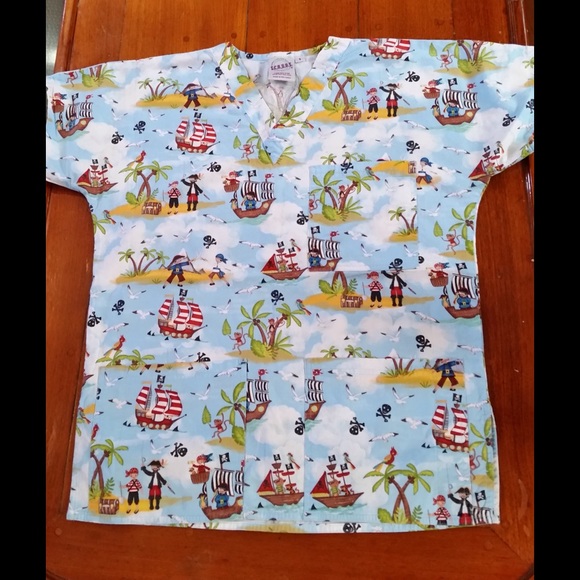 Pirate Scrub Top