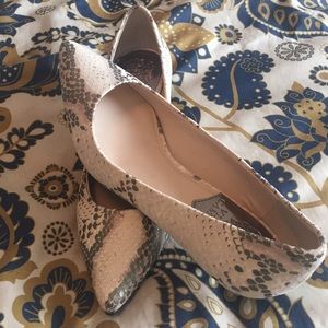 Snakeskin kitten heels