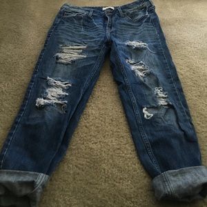 Hollister Jeans - CUSTOM distressed boyfriend jeans. Hollister Jeans - CUSTOM distressed boyfriend jeans.