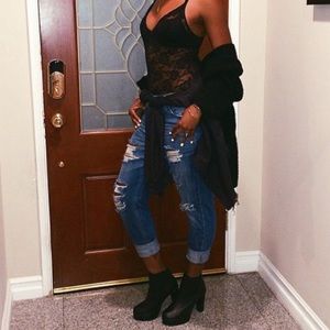 Hollister Jeans - CUSTOM distressed boyfriend jeans. Hollister Jeans - CUSTOM distressed boyfriend jeans.