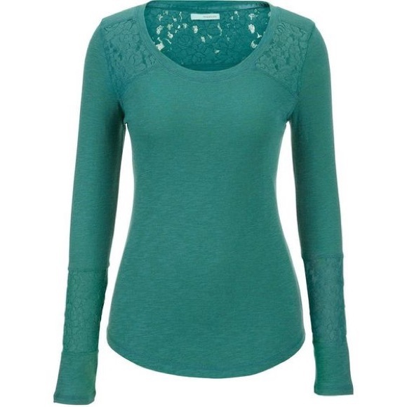 Maurices Long Sleeve Tee with Floral Lace