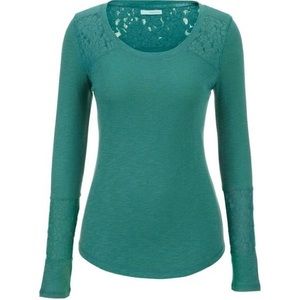 Maurices Long Sleeve Tee with Floral Lace