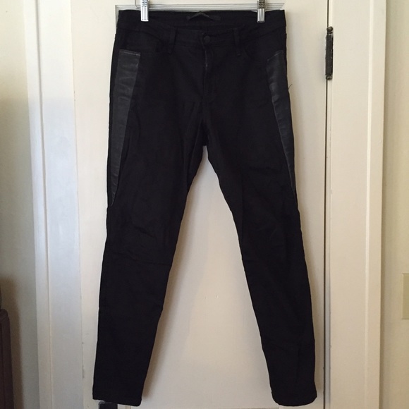 Joe's Jeans Leather Accent Black Skinny Jeans