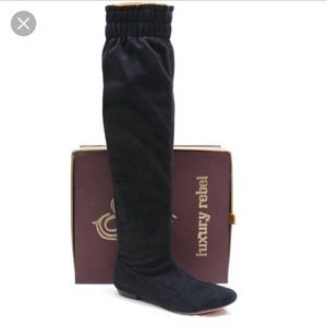 Luxury Rebel April black suedelike boot 38.5/8/8.5
