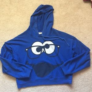 Cute Cookie Monster crop top hoodie