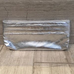 Lauren Merkin silver leather clutch. NWOT.