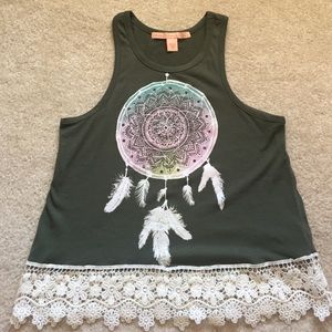Cute lace dream catcher tank top