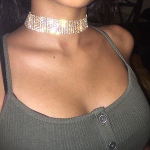rhinestone/crystal thick choker
