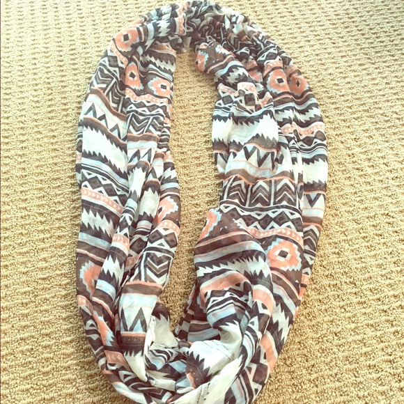 Urban Outfitters Accessories - Aztec print peach, cream, black, and teal scarf