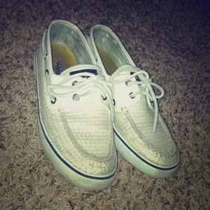 Women's WORN sperry top siders