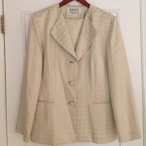 Oleg Cassini "Black Tie" 2pc Skirt & Button Jacket